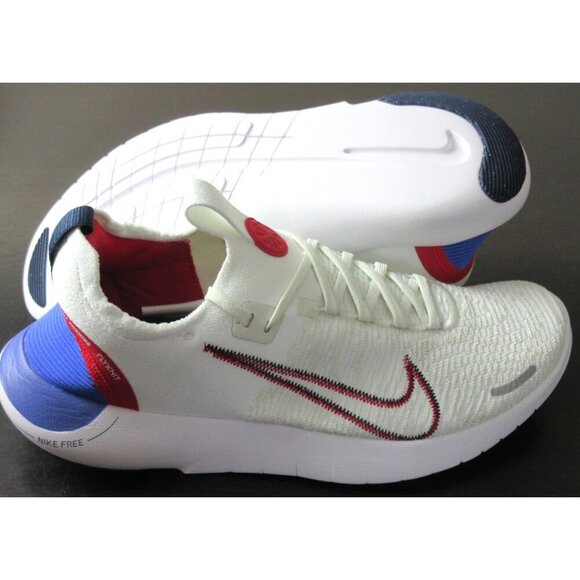 Nike Men's Free RN FK NN Running Shoes White Red Blue Sizes NIB - Picture 2 of 5